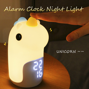 Có thể sạc lại Unicorn sinh viên Đồng hồ báo thức sang trọng trẻ em ngủ huấn luyện viên ánh sáng ban đêm đài phát thanh điện tử phong trào lịch quà tặng nhà máy - Product Image 2