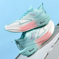 Sepatu Lari Olahraga Unisex Pelat Karbon Bernapas Ringan dengan Midsole Busa Popcorn Gradasi dan Lapisan Mesh serta Bagian Atas Mesh