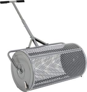 Esparcidor de compost de 27 pulgadas para césped y tierra vegetal de jardín con mango ajustable Esparcidor de rodillos de metal para patio - Product Image 1