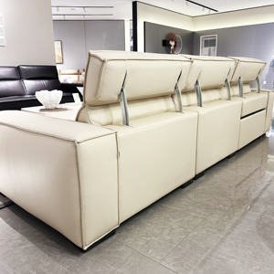 कारखाने आधुनिक <span class=keywords><strong>3</strong></span> सीटर लक्जरी चमड़े के इलेक्ट्रिक सफेद मैनुअल रिलेक्चर यूएसबी चार्जिंग के साथ यूएसबी चार्जिंग - Product Image 6