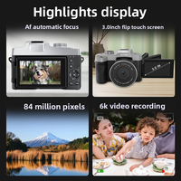 6K Ultra HD 84 Megapiksel Hassas AF Otomatik Odaklama 3.0 İnç Kapasitif Dokunmatik Ekran Profesyonel Aynasız Dijital Fotoğraf Makinesi