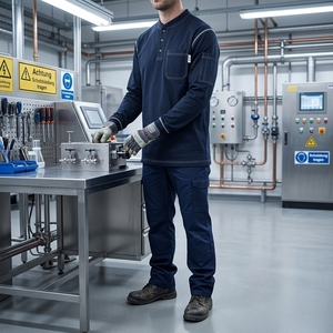Camicia da Lavoro Ignifuga in Cotone <span class=keywords><strong>Scanza</strong></span> Enterprises SE-FS-006, Protezione di Livello D, Resistenza al Calore 100-150°C - Product Image 5