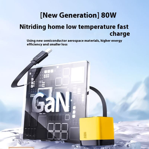 DENIXI GAN met QC3.0 dubbele poorten snellaadadapter paar (A + C) verlengbare kabel & milieuvriendelijk ontwerp <span class=keywords><strong>80</strong></span> Watt oplader - Product Image 4