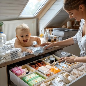 Drawer Organizer for Baby <b>Clothes</b> Diaper Foldable Underwear Drawer <b>Clothes</b> Organizer Collapsible <b>Storage</b> Boxes Drawer Organizer - Product Image 2