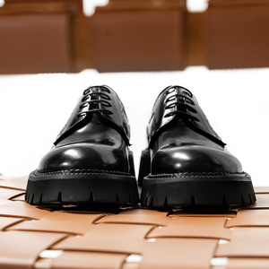 Chaussures habillées en cuir verni pour hommes, style Oxford, bout rond, à lacets, semelle extérieure en caoutchouc, amorties, toutes saisons, pour le travail, livraison directe - Product Image 6