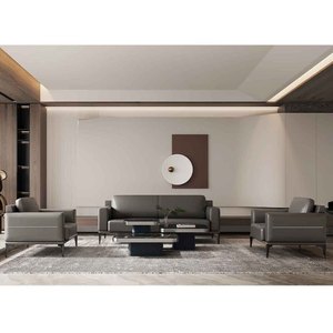 Juego de Sillones Reclinables de Cuero Genuino de Alta Resistencia, Diseño Moderno y Lujoso para Sala de Estar, Villa y Oficina en Casa, Venta al Por Mayor SA08-Y605A-3S 3 - Product Image 1
