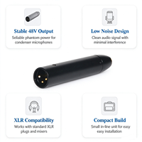 Adaptateur audio en métal 48V Phantom Power Mini XLR 4 broches vers XLR mâle 3 broches pour microphones à condensateur