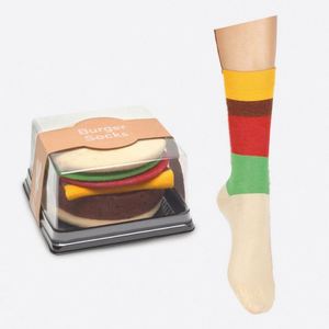 Calcetines Gráficos Divertidos y Novedosos para Hombre, de Algodón Peinado, con Diseño de Hamburguesa, Antibacterianos, para Primavera - Product Image 1