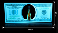 Offre Spéciale : Présentoir LED pour Bouteilles, Motif Dollar Américain, pour Soirées et Boîtes de Nuit, Affichage de 100 Billets Benjamin