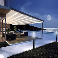 Pergola bioclimatique moderne en PVC imperméable, écologique, auvent rétractable pour balcon, toit en aluminium, alliage de poudre