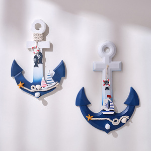 Mediterranean Style Anchor <b>Wall</b> <b>Decor</b> 32cm Wooden Home Decoration Scenic Design - Product Image 1
