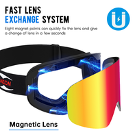 Lunettes de ski anti-froid et anti-neige à grand champ de vision avec lentille sphérique, vente directe d'usine, personnalisables
