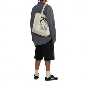 Sac fourre-tout en toile épaisse 53x41cm, imprimé vintage de bande dessinée, pour hommes et femmes, streetwear décontracté - Product Image 3