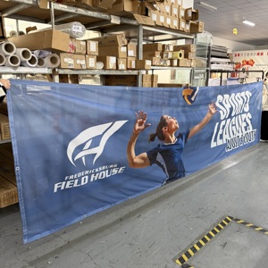 Striscione in Rete Portatile Impermeabile Resistente ai Raggi UV in Poliestere <span class=keywords><strong>Antivento</strong></span> con Grafica Digitale - Product Image 1