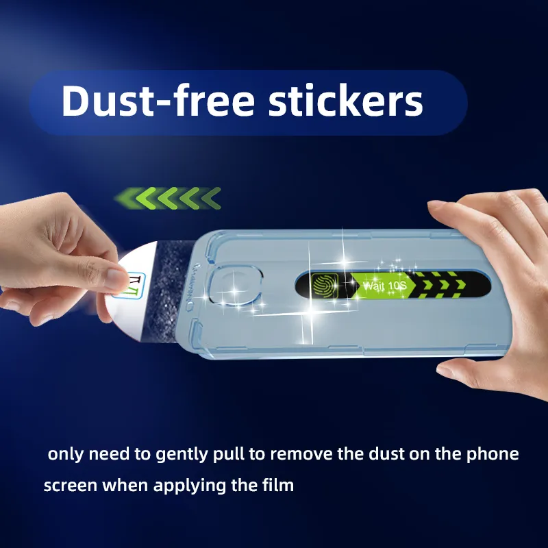 धूल-नि: शुल्क स्क्रीन रक्षक टेम्पर्ड ग्लास स्क्रीन रक्षक के लिए आसान स्थापना उपकरण किट Iphone 13 14 15 प्रो मैक्स