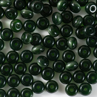 Cuentas de Vidrio FGB Verde Oscuro Ojo de Gato, Cuentas Pequeñas para Joyería, Pulseras, Cuentas Sueltas para Accesorios