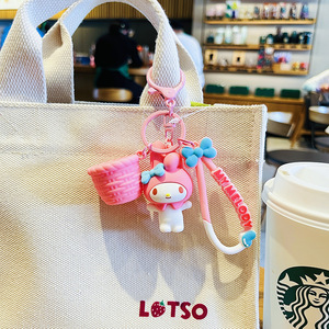 Para Sanrio creativo dibujos animados Krome KT llavero genuino verde planta colgante pequeño Anime llavero juguete bolsa colgante Material plástico - Product Image 4