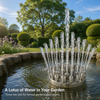 Fontaine à fleurs écologique à trois niveaux, buse en laiton et acier inoxydable, programmable, faible bruit, pression de 15 pa, garantie de 5 ans