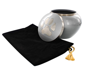 Pet Cremation Urn Paw Print Design Metal <b>Ashes</b> Urn Memorial <b>Keepsake</b> Funeral Urn <b>for</b> Dogs Cats Modern Decorative Urn - Product Image 2