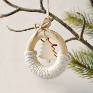 OFFERTA SPECIALE: Decorazioni Natalizie Boho, Set di Mini Ghirlande in Macramè per Albero di <span class=keywords><strong>Natale</strong></span> con Fiocchi di Neve in Legno, Idea Regalo - Product Image 1