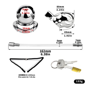 Jaula de Castidad de Acero Inoxidable FRRK 304, Candado para Pene, Dispositivo de Castidad Masculina, Jaula para Pene, Productos de Castidad BDSM, Juguetes Sexuales - Product Image 2