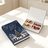 Calendrier de l'Avent personnalisé en forme de faux livre pour la décoration de table basse de salon, boîte de rangement décorative pour bonbons et cadeaux de Noël