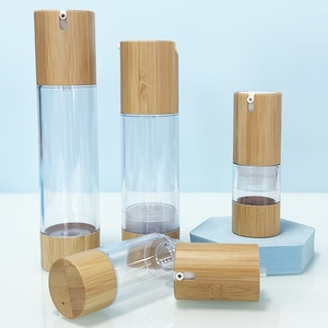 Customized Design Eco-friendly 5g 10g 15g Coated Sprayer Cream Bamboo Airless Lotion <b>Bottles</b> with <b>Pump</b> Glass Cosmetic Packaging - Product Image 6