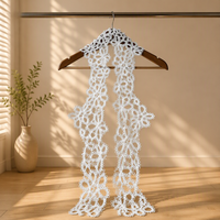 Ruban de dentelle blanche ajourée en crochet, motif floral, largeur 11 cm, pour embellissement de robes, confection de vêtements et artisanat DIY