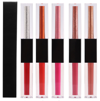 Rouge à lèvres liquide et fard à paupières liquide 2 en 1 à double embout, fini mat, longue tenue, multi-usages, maquillage pour les yeux et les lèvres, marque privée, logo personnalisé