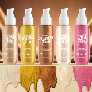 Huile Corporelle Scintillante Vitamine E Huile de Jojoba Huile Minérale Glycérine - Éclat Doré Illumine Unifie le Teint Hydratant et Contourant - Product Image 3