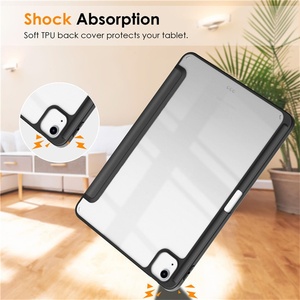 เคสใสอะคริลิคบางเฉียบสำหรับ <span class=keywords><strong>iPad</strong></span> <span class=keywords><strong>Pro</strong></span> 11 รุ่นที่ 4 3 2 1 ปี 2022 2021 2020 2018 ขอบนุ่ม พร้อมช่องใส่ดินสอ - Product Image 2