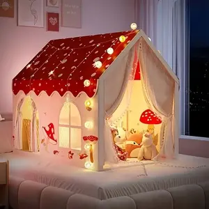 Tienda de Campaña Infantil <span class=keywords><strong>con</strong></span> Diseño de Hongo, Tienda de Campaña de Princesa Roja y Blanca, Tienda de Campaña de Cuento de Hadas para Niñas Pequeñas - Product Image 2