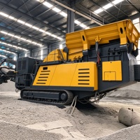 Concasseur à mâchoires mobile sur chenilles, machine de concassage, capacité maximale 180 t/h, équipement de traitement d'agrégats de pierre jaune