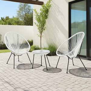 Tất Cả Thời Tiết 3-Mảnh Ngoài Trời Acapulco <span class=keywords><strong>Bistro</strong></span> Đặt Thoải Mái Patio Vườn Ghế Với Bàn Kính Cho Sân Vườn Ngoài Trời Đồ Nội Thất - Product Image 6