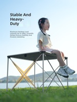 Table pliante moderne en alliage d'aluminium, portable, légère, imperméable, durable, pour le rangement, mobilier d'extérieur, pique-nique, camping