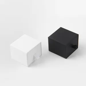 Joyero con cajón blanco de Dubái, caja de joyería con anillo de papel de diseño pequeño y portátil, personalizada, venta al por mayor