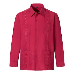 Camisas <span class=keywords><strong>Guayaberas</strong></span> <span class=keywords><strong>para</strong></span> <span class=keywords><strong>Hombre</strong></span> 2026, Fabricadas en Fábrica OEM, Estilo Cubano y Mexicano, Manga Larga - Product Image 3