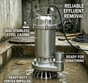 <span class=keywords><strong>Pompe</strong></span> submersible pour eaux usées modèle WQD, design compact, acier inoxydable 316L, moteur monophasé 1,5 CV, résistante à la corrosion et au sel - Product Image 5