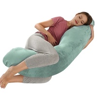 Oreiller de maternité simple face doux en forme de J pour le soulagement de la grossesse pendant le sommeil latéral avec soutien pour les jambes soulage la pression des hanches dans le dos