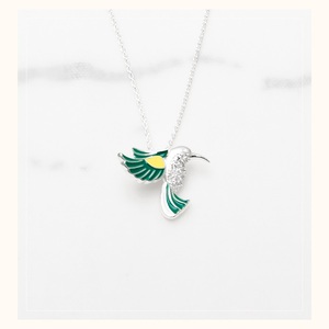Benutzer definierte Halskette Emaille Halsreif Halskette <span class=keywords><strong>Bide</strong></span> Frauen Kette Sterling Silber Anhänger Halskette Minimalisti scher Schmuck - Product Image 1