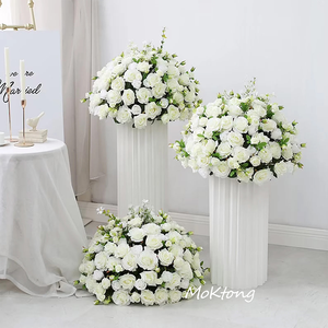 Bán Buôn Trang Trí Đám Cưới Lụa Đỏ Tăng Vòng Trắng Hoa Lan Hoa Bóng Trung Tâm Cho Đám Cưới - Product Image 5