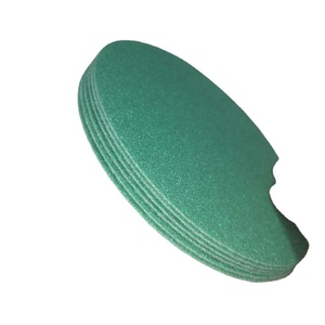 Q227 Grit 80 fflm pengamplasan cakram 6 inci 150 mm kait dan <span class=keywords><strong>Loop</strong></span> Film poliester amplas hijau cakram amplas abrasif - Product Image 2