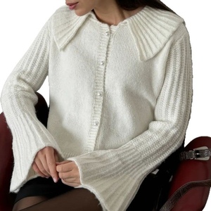 Suéter Cárdigan de Punto Premium Ajustado con Botones Metálicos para Mujer, Novedad de Otoño - Product Image 1