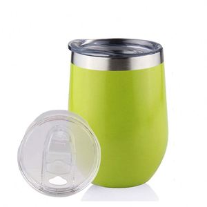 Vaso de Oficina de Acero Inoxidable con Aislamiento al Vacío de Doble Pared, Recubrimiento en Polvo, Forma de Huevo, 12 oz, con Tapa Deslizante para Café, Vino y Hogar, Gran Venta - Product Image 6