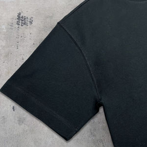 T-shirts amples à col rond en coton noir de haute qualité pour hommes, coupe courte, épaules tombantes, t-shirt vierge surdimensionné – Vente en gros - Product Image 6