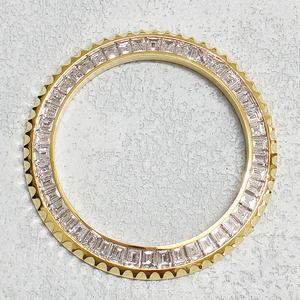 Blingbling Gold - Piezas de Repuesto para Bisel de Reloj con Incrustaciones de Diamantes de Laboratorio, Hechas a Mano con Materiales Reciclados, Ligeras, de Acero Inoxidable, de 40 mm - Product Image 2