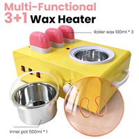 Chauffe-cire 3-en-1 200W, pot de 500ml, 3 cartouches de 100ml, interrupteur indépendant, contrôle de la température, pour épilation en salon, OEM ODM