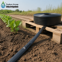 Tuyau d'irrigation goutte à goutte plat en plastique noir Yushen 16 mm, système de tuyauterie agricole économe en eau, tuyau de goutte-à-goutte basse pression