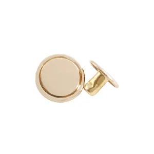 Custom Logo Botones Para Ropa Golden Blank Press Covers Buttons Metal Fastener Brass Snap Button for Garment