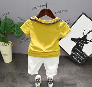 Conjuntos de Ropa de Verano para Niños, Producto de Tailandia, Incluye Camiseta Amarilla y Pantalón Blanco - Product Image 2